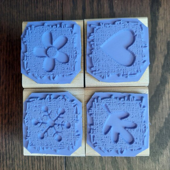 Stampin' Up! Made From Scratch Wood Mounted Set of 4 Rubber Stamps - Picture 2 of 3